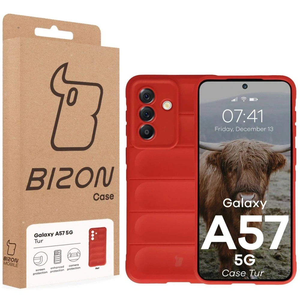 Pancerne etui Bizon Case Tur do Samsung Galaxy A57 5G czerwone