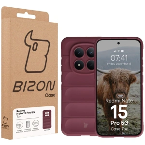 Pancerne etui Bizon Case Tur do Xiaomi Redmi Note 15 Pro 5G burgundowe