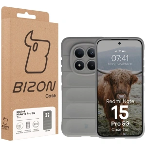 Pancerne etui Bizon Case Tur do Xiaomi Redmi Note 15 Pro 5G jasnoszare