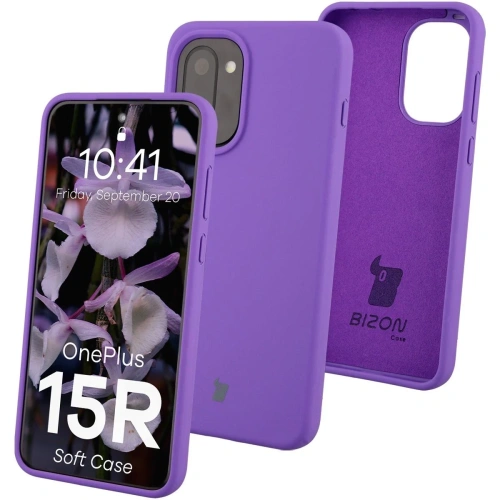 Silikonowe etui Bizon Soft Case do OnePlus 15R fioletowe