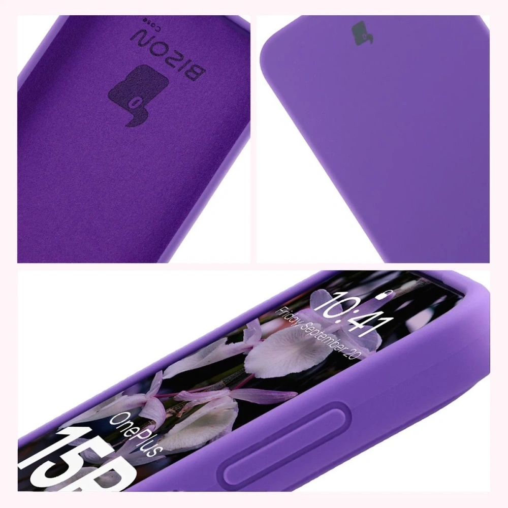 Silikonowe etui Bizon Soft Case do OnePlus 15R fioletowe