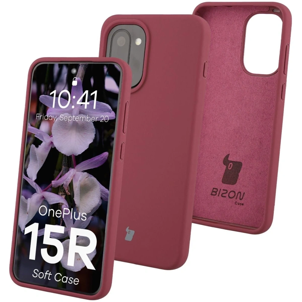 Silikonowe etui Bizon Soft Case do OnePlus 15R ciemnofioletowe