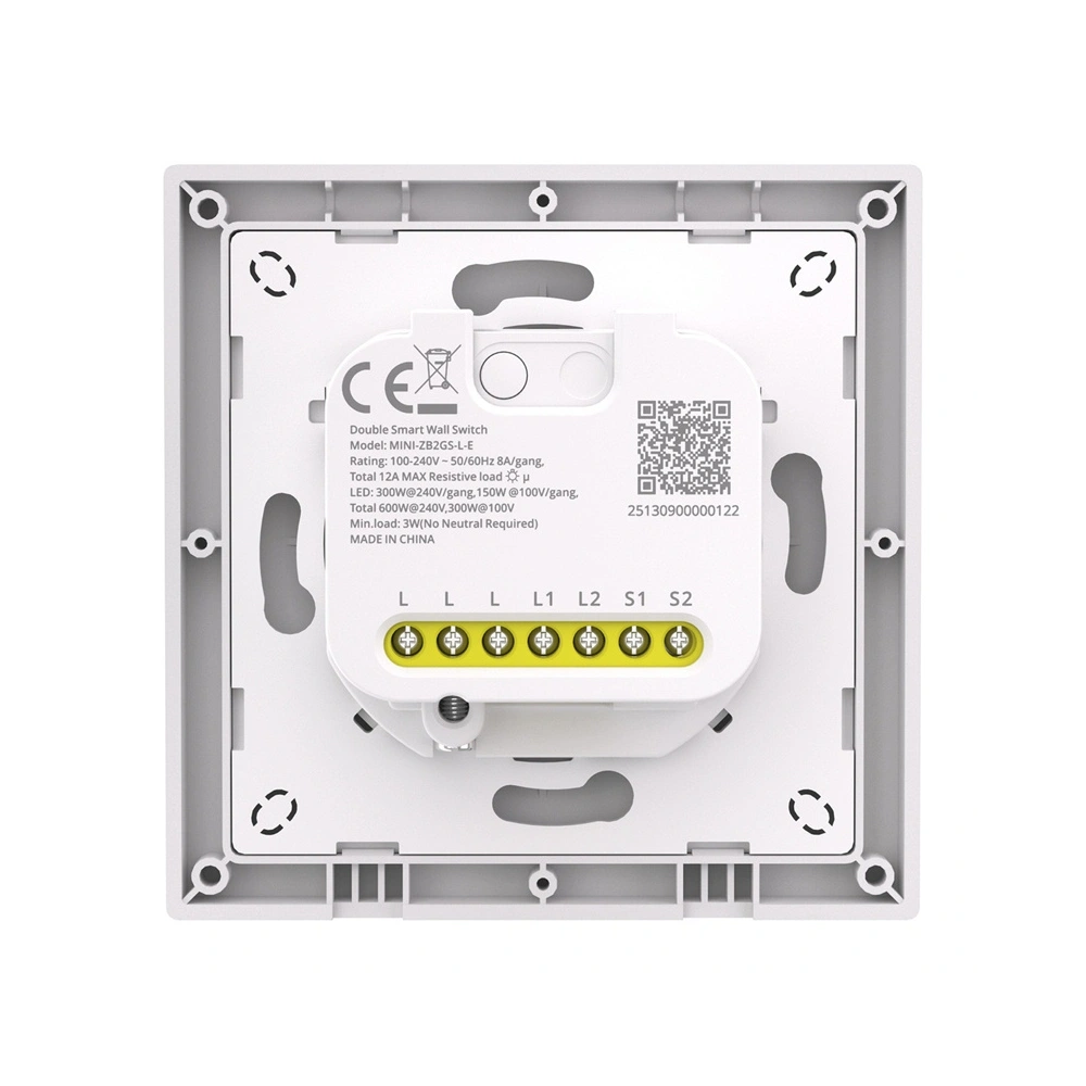 Dwukanałowy Przełącznik ścienny SONOFF MINI-ZB2GSL-E ZigBee bez nat.