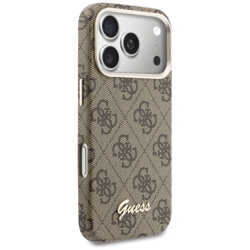 Etui Guess 4G Script MagSafe do Apple iPhone 17 Pro brązowy