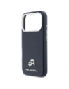 Etui Karl Lagerfeld Karl & Choupette Head Pins Saffiano MagSafe do Apple iPhone 17 Pro niebieski