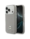 Etui Karl Lagerfeld Karl & Choupette Head Pins Saffiano MagSafe do Apple iPhone 17 Pro szary