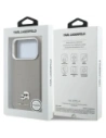 Etui Karl Lagerfeld Karl & Choupette Head Pins Saffiano MagSafe do Apple iPhone 17 Pro szary