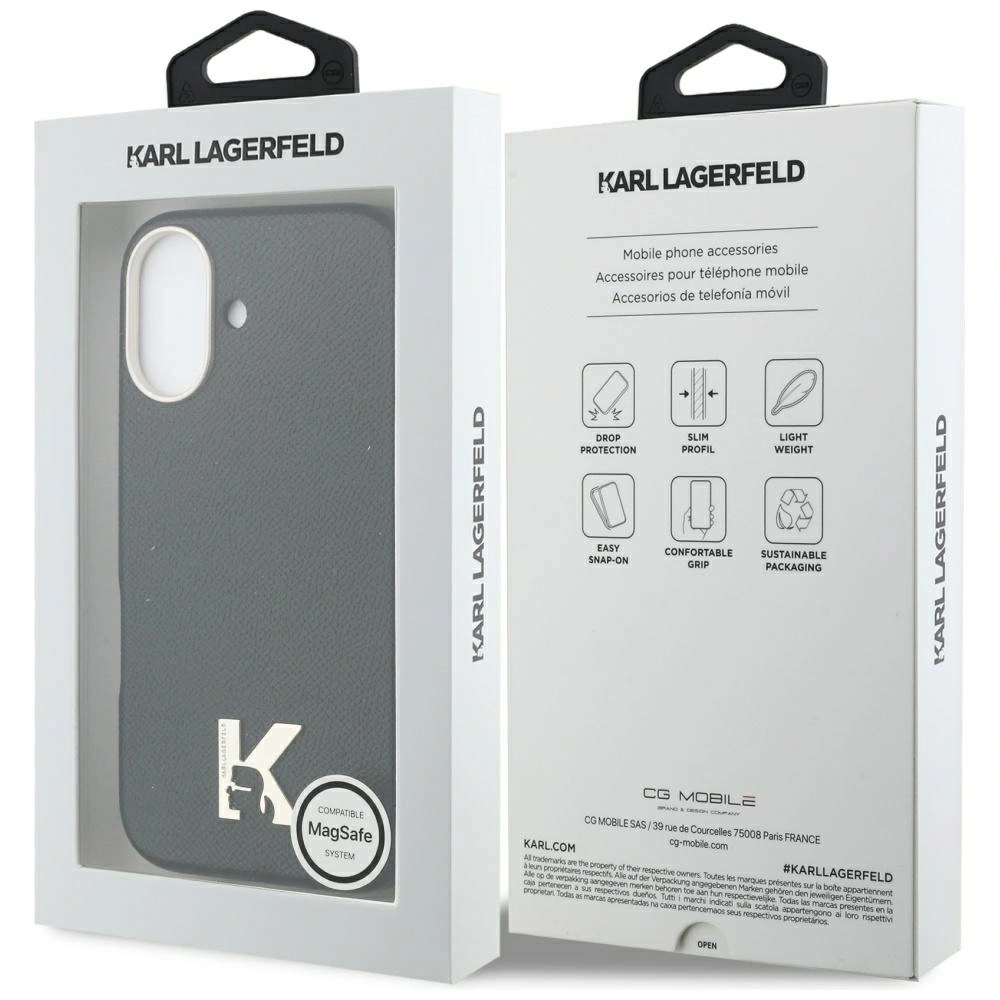 Etui Karl Lagerfeld Karl Head Logo MagSafe do Apple iPhone 17 czarny