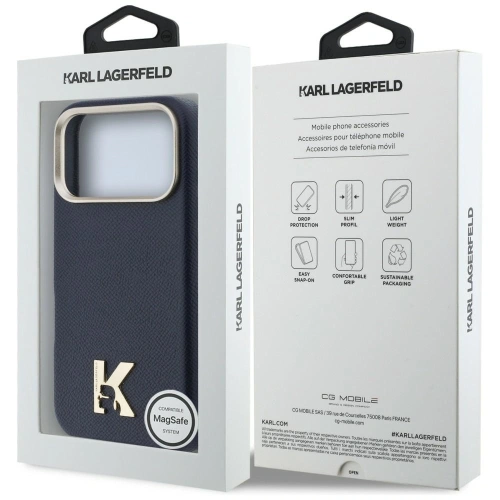 Etui Karl Lagerfeld Karl Head Logo MagSafe do Apple iPhone 17 Pro niebieski