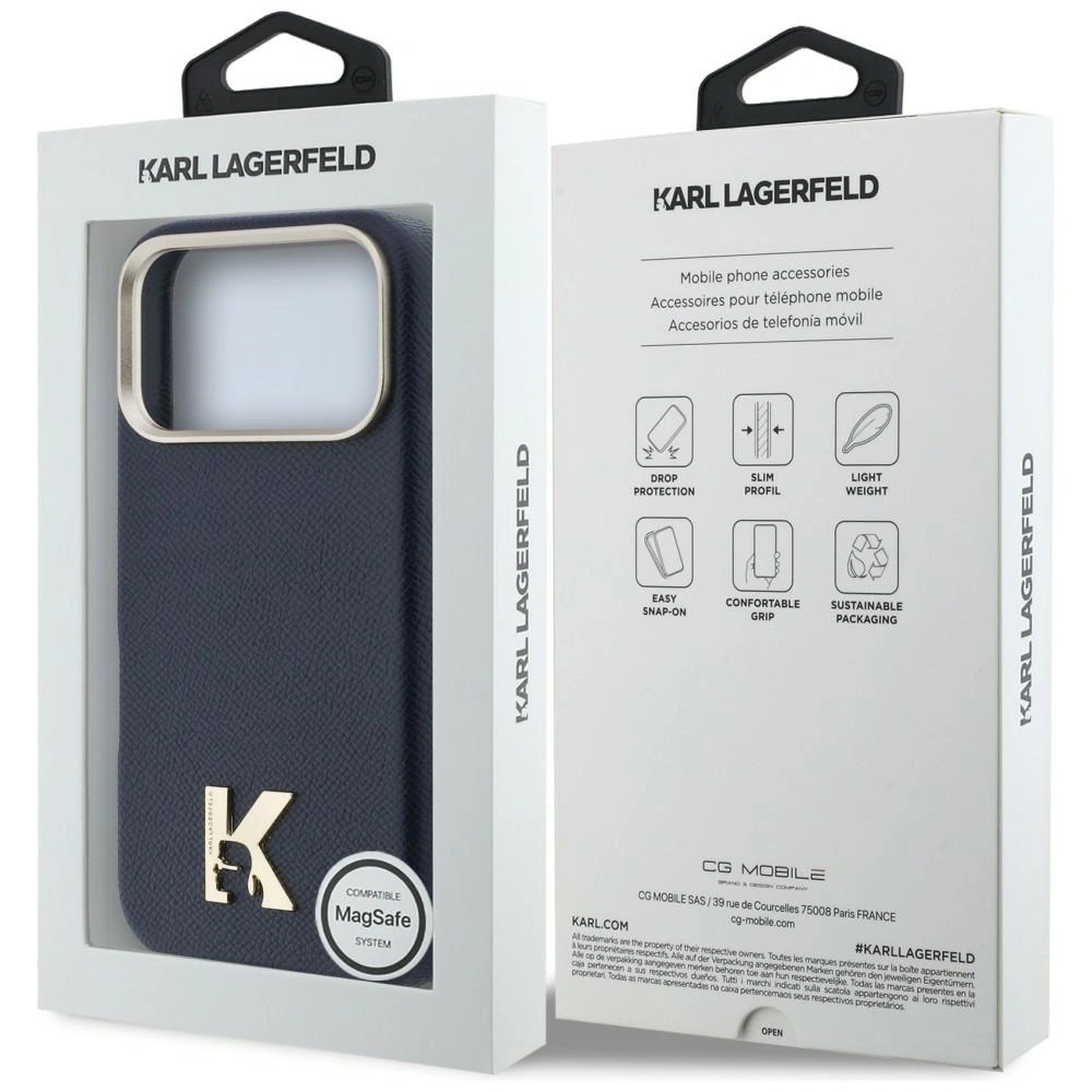 Etui Karl Lagerfeld Karl Head Logo MagSafe do Apple iPhone 17 Pro niebieski