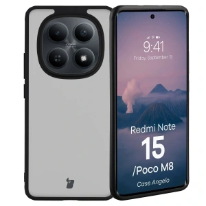 Etui Bizon Case Angelo do Xiaomi Redmi Note 15 / POCO M8 5G przydymione z czarną ramką