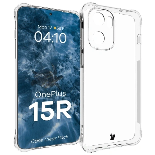 Elastyczne etui + 2x folia na ekran Bizon Case Clear Pack do OnePlus 15R