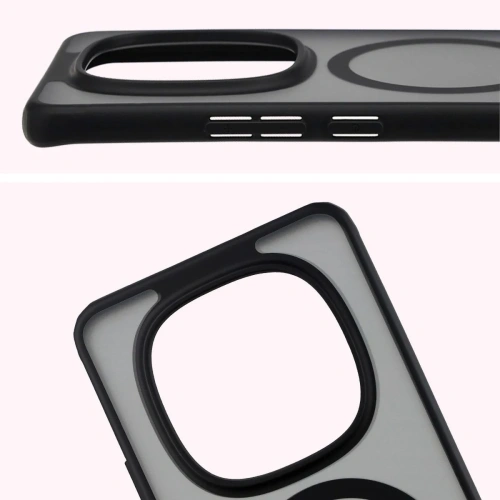 Etui z pierścieniem magnetycznym Bizon Case MatteO do Xiaomi Redmi Note 15 / POCO M8 5G przydymione-czarne