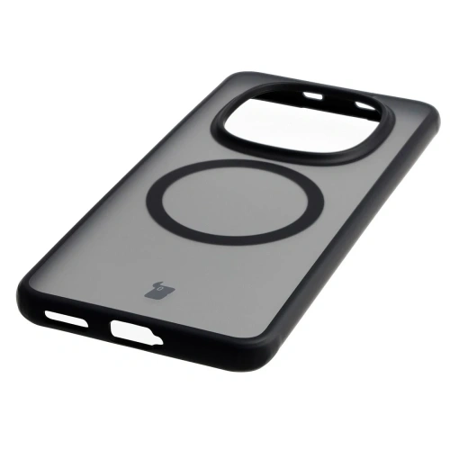 Etui z pierścieniem magnetycznym Bizon Case MatteO do Xiaomi Redmi Note 15 / POCO M8 5G przydymione-czarne