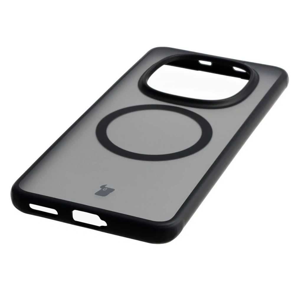 Etui z pierścieniem magnetycznym Bizon Case MatteO do Xiaomi Redmi Note 15 / POCO M8 5G przydymione-czarne