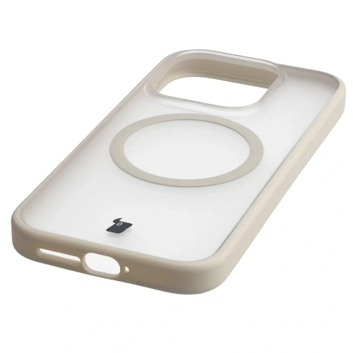 Etui z pierścieniem magnetycznym Bizon Case MatteO do Xiaomi 17 przydymione-beżowe