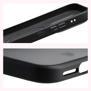 Etui z pierścieniem magnetycznym Bizon Case MatteO do Xiaomi 17 przydymione-czarne