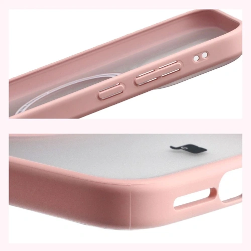 Etui z pierścieniem magnetycznym Bizon Case MatteO do Xiaomi 17 przydymione-jasnoróżowe