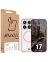 Etui z pierścieniem magnetycznym Bizon Case MatteO do Xiaomi 17 przydymione-jasnoróżowe