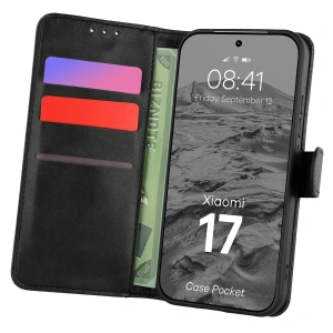 Etui z klapką Bizon Case Pocket do Xiaomi 17 czarne