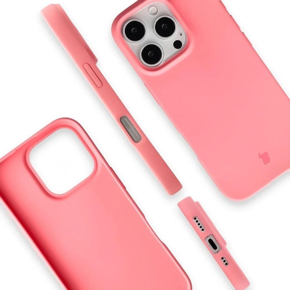 Etui z recyklingu Bizon Case ReLeaf do Apple iPhone 16 Pro różowe