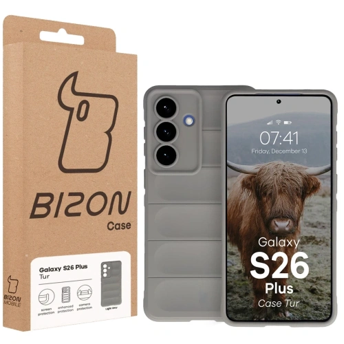 Pancerne etui Bizon Case Tur do Samsung Galaxy S26 Plus jasnoszare