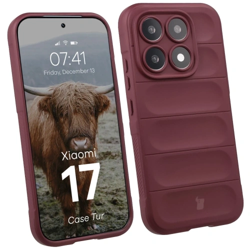 Pancerne etui Bizon Case Tur do Xiaomi 17 burgundowe