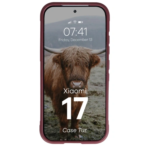 Pancerne etui Bizon Case Tur do Xiaomi 17 burgundowe