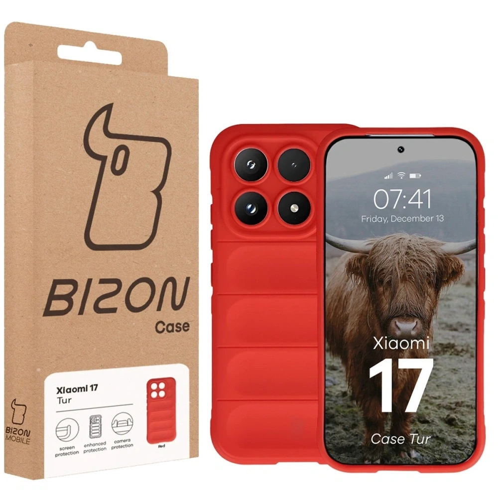 Pancerne etui Bizon Case Tur do Xiaomi 17 czerwone