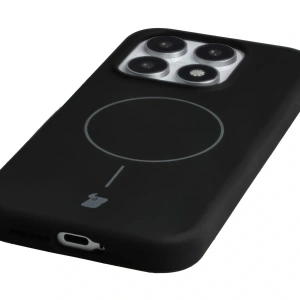 Silikonowe etui z pierścieniem magnetycznym Bizon Soft Case Magnetic do Xiaomi 17 czarne