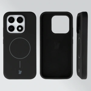 Silikonowe etui z pierścieniem magnetycznym Bizon Soft Case Magnetic do Xiaomi 17 czarne