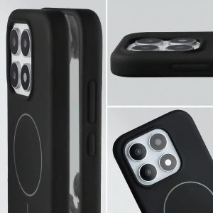 Silikonowe etui z pierścieniem magnetycznym Bizon Soft Case Magnetic do Xiaomi 17 czarne