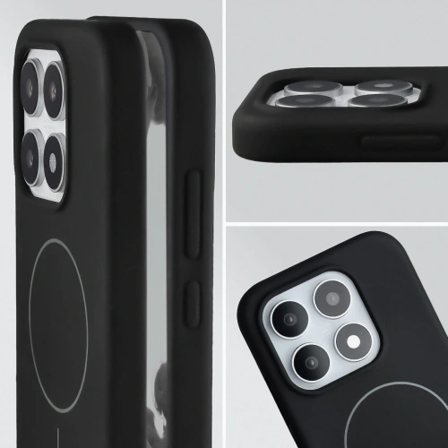 Silikonowe etui z pierścieniem magnetycznym Bizon Soft Case Magnetic do Xiaomi 17 czarne