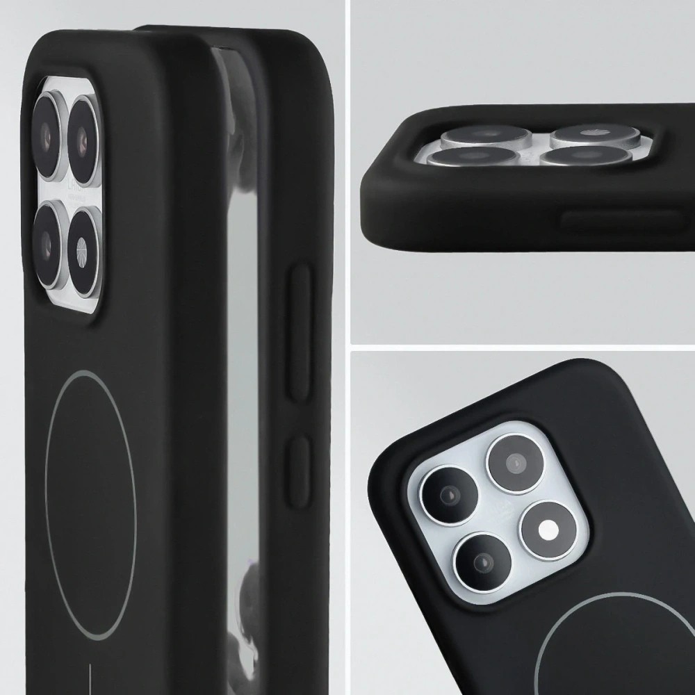 Silikonowe etui z pierścieniem magnetycznym Bizon Soft Case Magnetic do Xiaomi 17 czarne