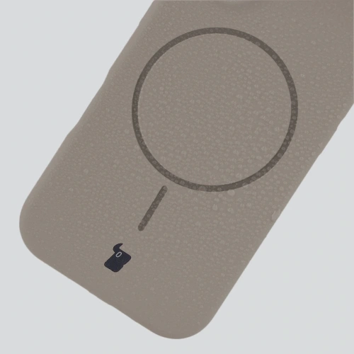 Silikonowe etui z pierścieniem magnetycznym Bizon Soft Case Magnetic do Xiaomi 17 jasnoszare