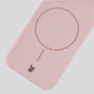 Silikonowe etui z pierścieniem magnetycznym Bizon Soft Case Magnetic do Xiaomi 17 jasnoróżowe