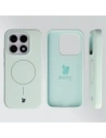 Silikonowe etui z pierścieniem magnetycznym Bizon Soft Case Magnetic do Xiaomi 17 pistacjowe