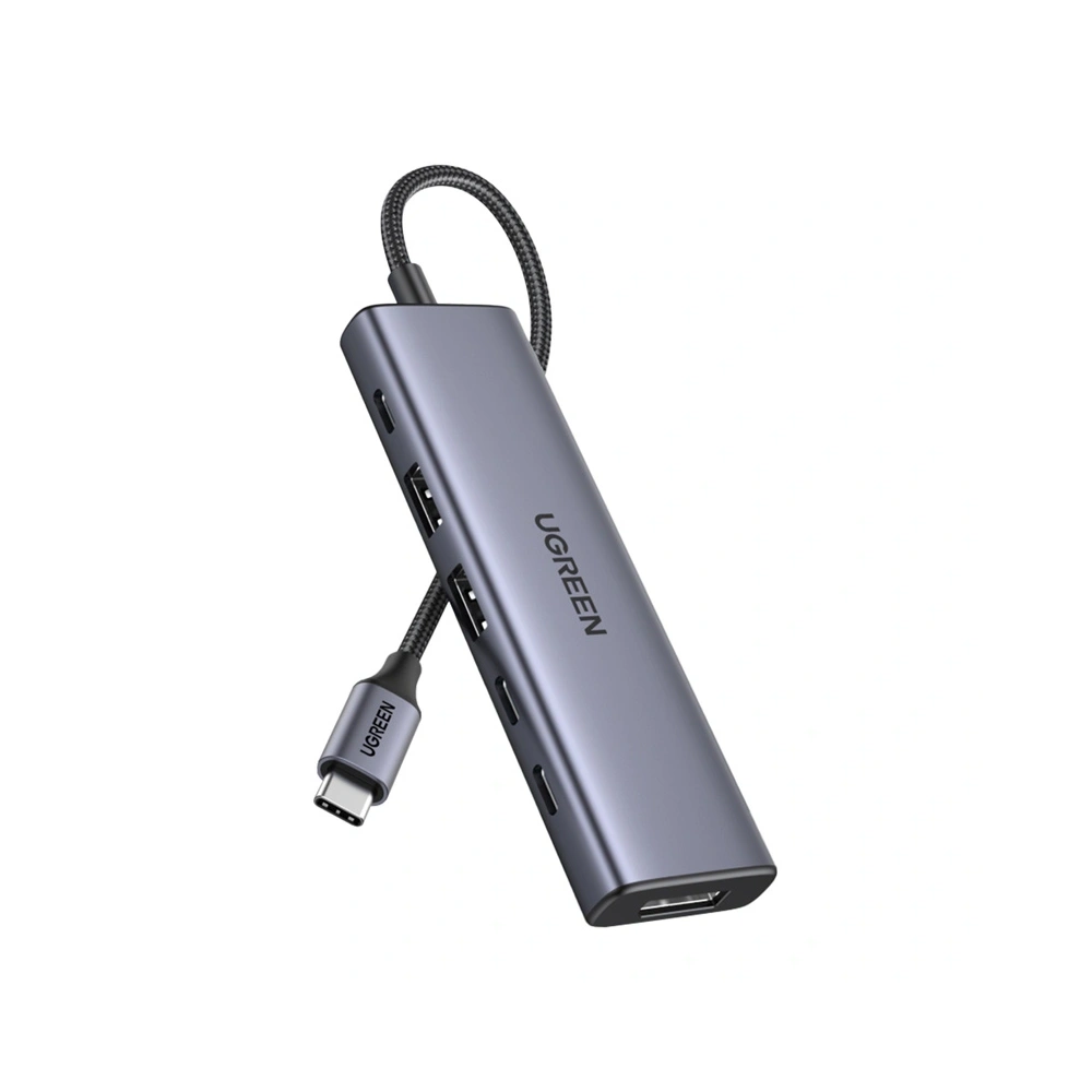 Hub / adapter USB-C 6w1 UGREEN CM511 USB-C do 2x USB DisplayPort 4K 60Hz 2x USB-C PD 100W