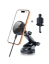 Uchwyt samochodowy na kokpit / do kratki Tech-Protect V9 Arcticboost Magnetic MagSafe Dashboard & Vent Car Mount Wireless Charger 25W QI2.2 Black