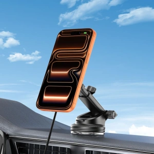 Uchwyt samochodowy na kokpit / do kratki Tech-Protect V9 Arcticboost Magnetic MagSafe Dashboard & Vent Car Mount Wireless Charger 25W QI2.2 Black