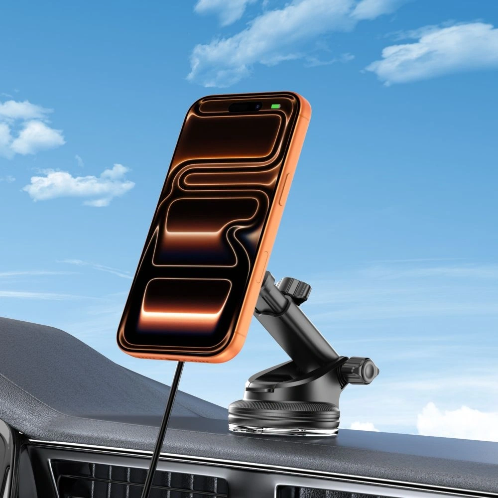 Uchwyt samochodowy na kokpit / do kratki Tech-Protect V9 Arcticboost Magnetic MagSafe Dashboard & Vent Car Mount Wireless Charger 25W QI2.2 Black