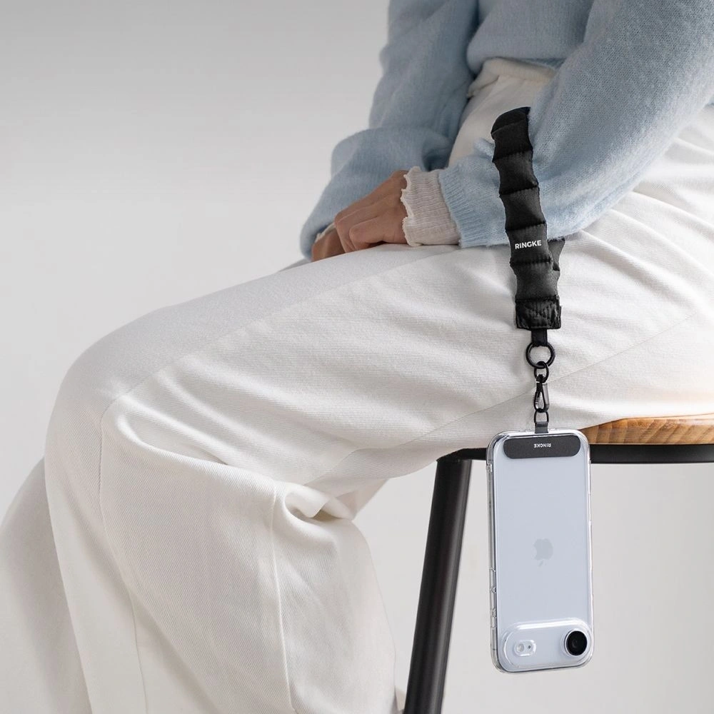 Uniwersalny pasek na rękę Rinkge Holder & Puffer Hand Strap Calm Black