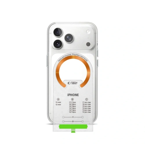 Pierścień magnetyczny Tech-Protect MMP-210 Magnetic MagSafe Ring Black & Cosmic Orange [2 PACK]