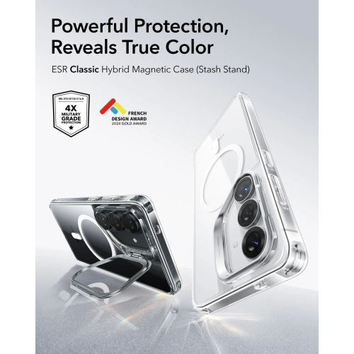 Etui ESR Classic Hybrid Kickstand MagSafe do Samsung Galaxy S26+ Plus Clear