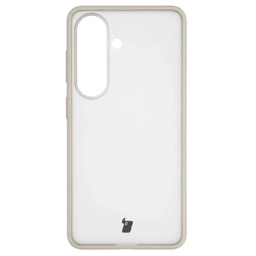 Etui Bizon Case Angelo do Samsung Galaxy S26 półprzezroczyste z beżową ramką