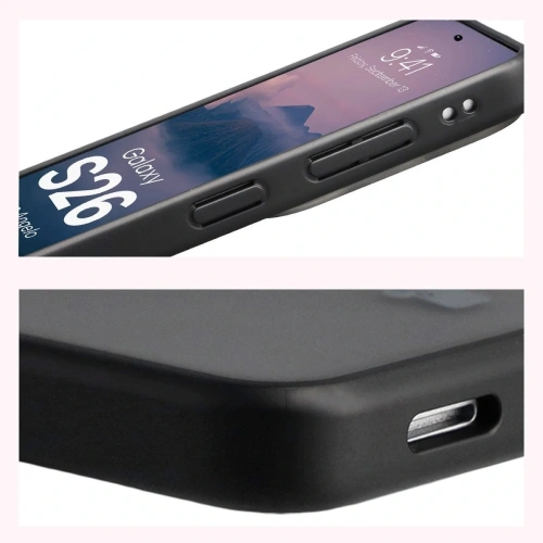 Etui Bizon Case Angelo do Samsung Galaxy S26 przydymione z czarną ramką