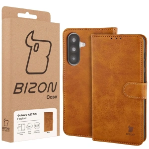 Etui z klapką Bizon Case Pocket do Samsung Galaxy A37 5G brązowe