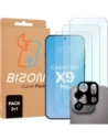 3x szkło hartowane + szybka na aparat Bizon Glass Clear Pack do Oppo Find X9 Pro