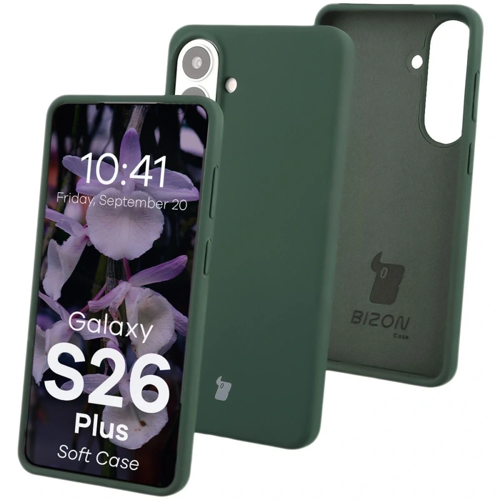 Silikonowe etui Bizon Soft Case do Samsung Galaxy S26 Plus ciemnozielone
