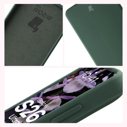 Silikonowe etui Bizon Soft Case do Samsung Galaxy S26 Ultra ciemnozielone